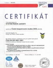 Certifikát ISO 9001:2001